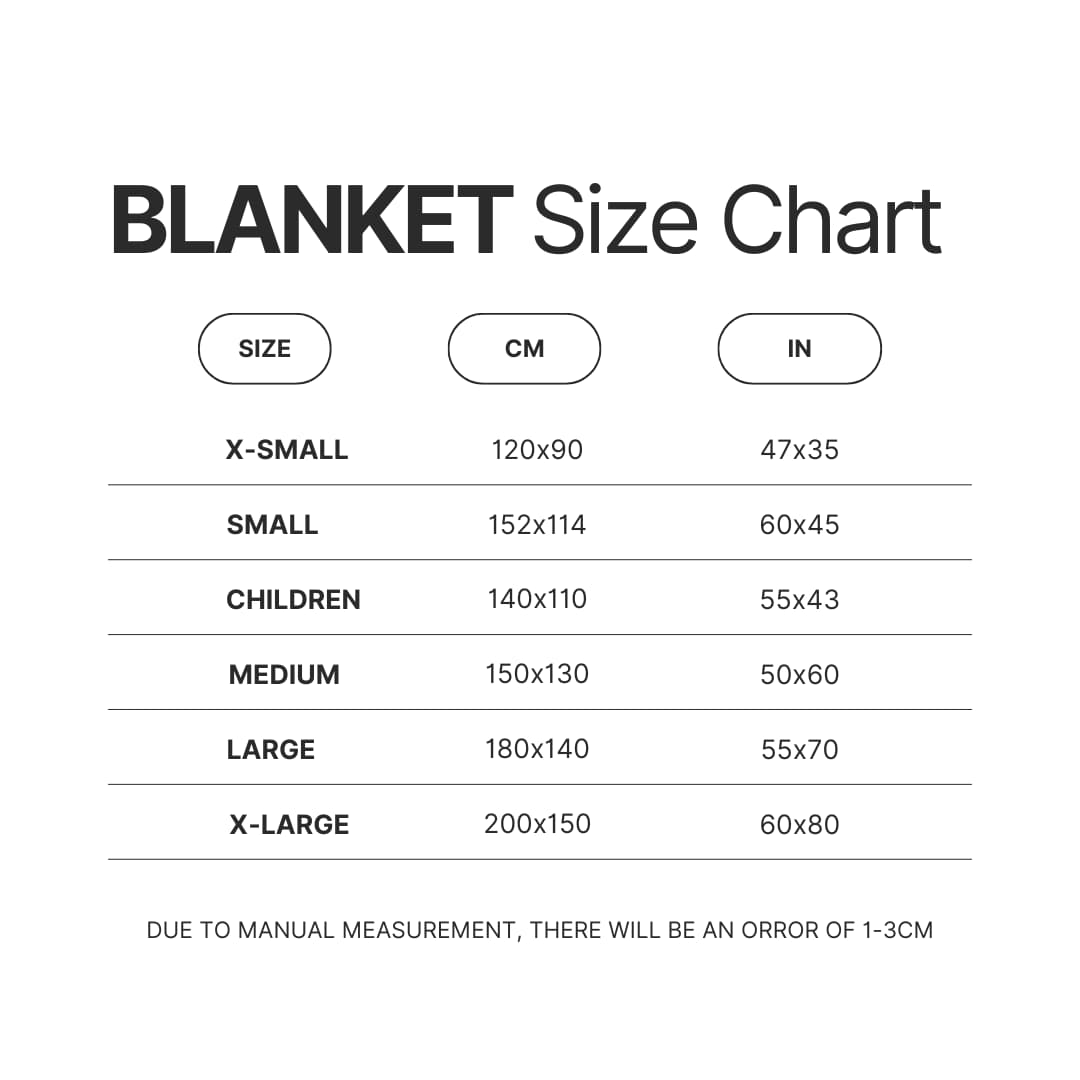 Blanket Size Chart - Kakegurui Shop