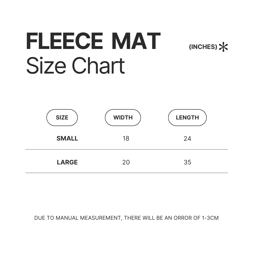 Fleece Mat Size Chart - Kakegurui Shop