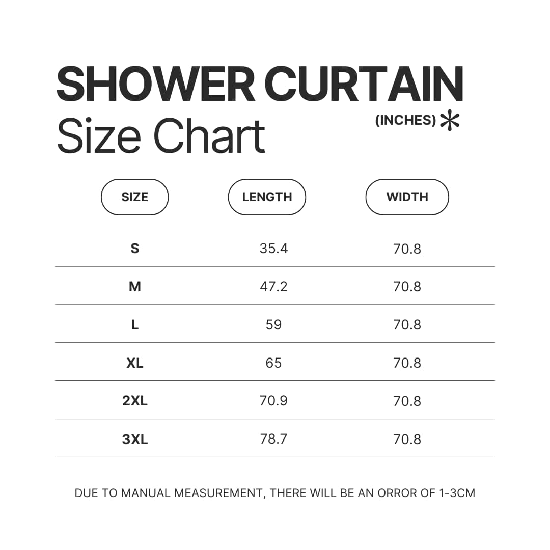 Shower Curtain Size Chart - Kakegurui Shop