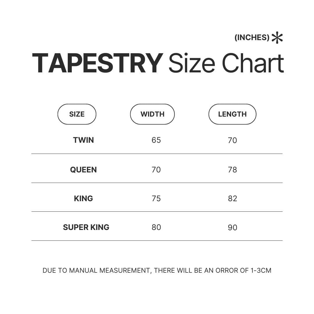 Tapestry Size Chart - Kakegurui Shop