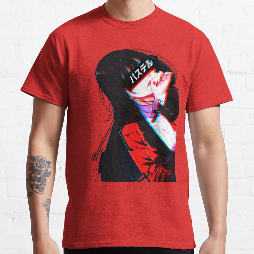 Crimson Aesthetic Cyberpunk Kakegurui Design T-shirt - Image 6