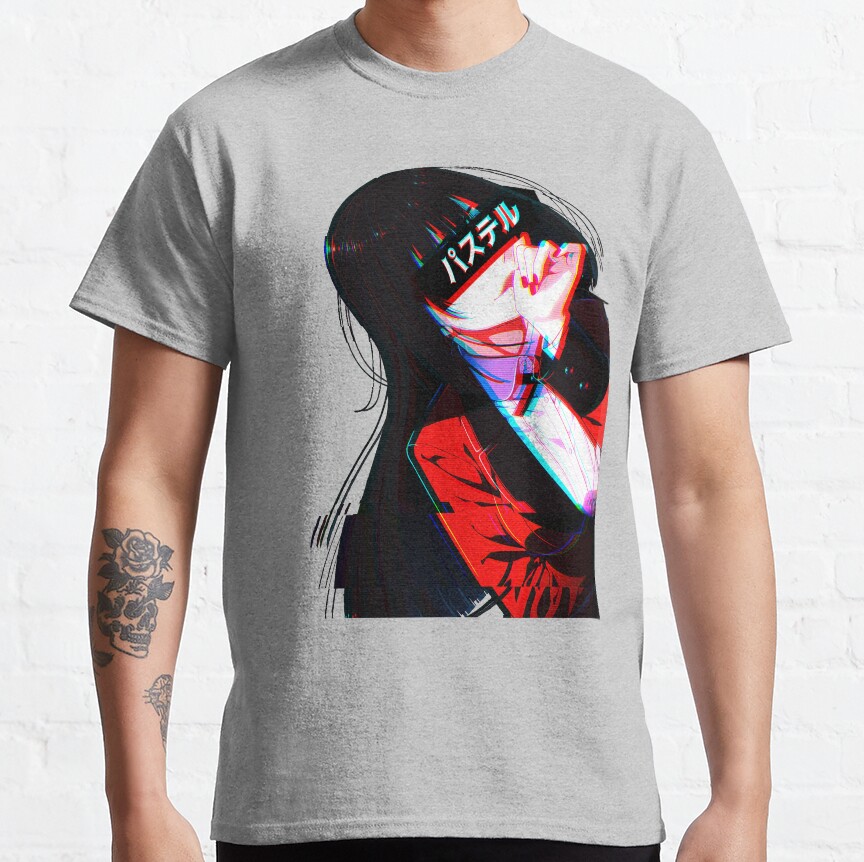 Crimson Aesthetic Cyberpunk Kakegurui Design T-shirt - Image 4